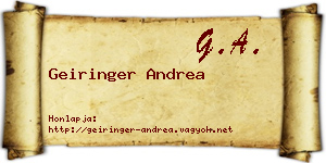 Geiringer Andrea névjegykártya